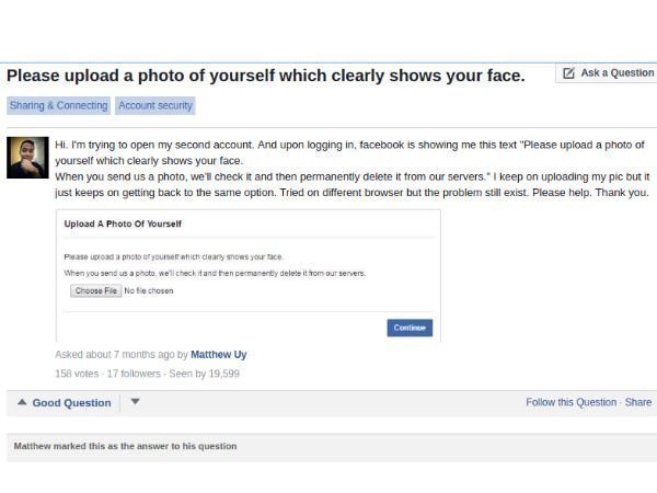 Facebook may soon ask you to upload your photo for security