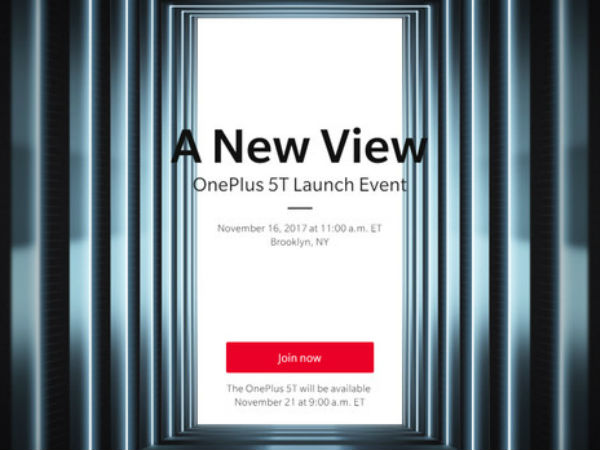 OnePlus 5T unveiling on Nov 16, sale to debut in India on Nov 21 OnePlus 5T unveiling on Nov 16, sale to debut in India on Nov 21