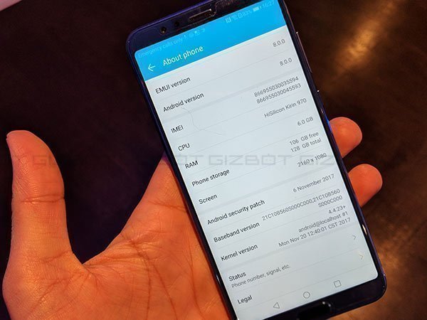 Hardware and Software: Top-end CPU with Huawei's custom EMUI skin