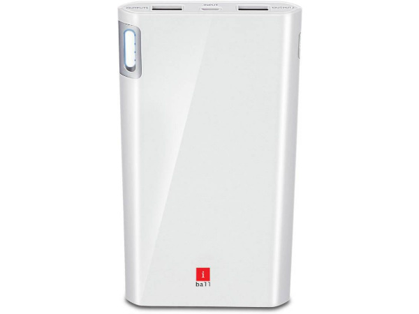 35% off on iBall PLM-10003 Li-Polymer 2 Port USB-Higher Safety Light Weight-White 10000 mAh Power Bank  (White, Lithium Polymer)