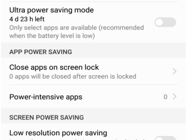 App Power Saving and Screen Power Saving