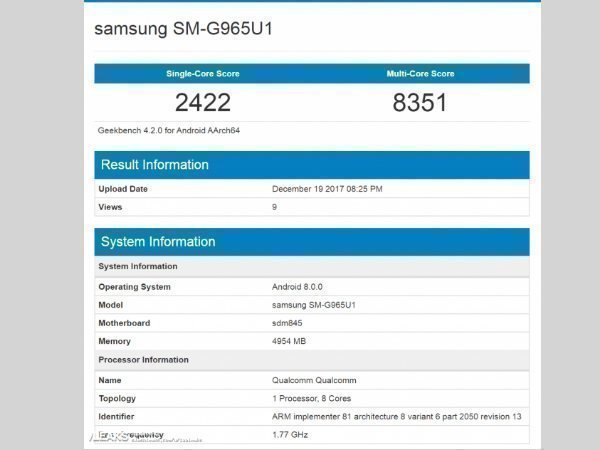 Samsung Galaxy S9+ spotted on GeekBench: Best performing Samsung phone