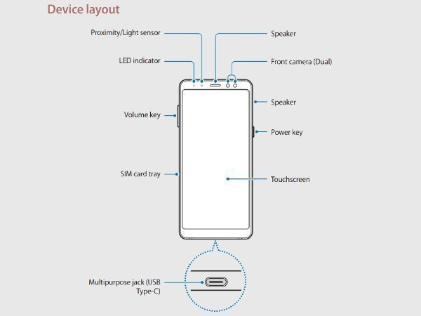 Samsung Galaxy A8/A8+ (2018) manual uploaded on the company's website