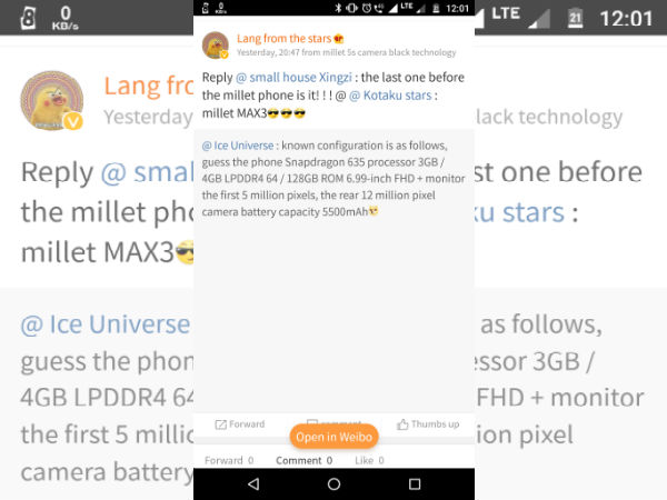Xiaomi Mi Max 3 hardware
