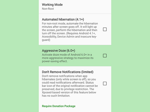 Disable Doze off mode