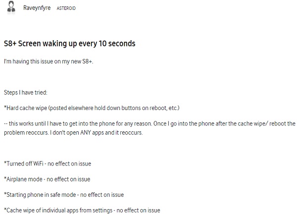 Samsung Galaxy S8/S8+ users facing random screen wake up issues