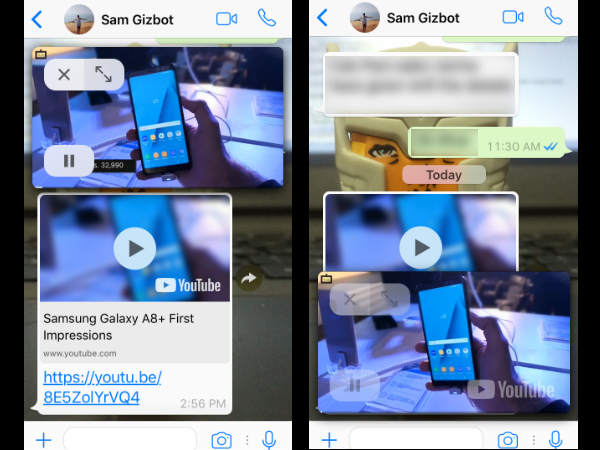 WhatsApp iOS version gets YouTube integration and PIP support