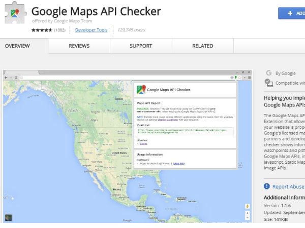 Google Maps API Checker