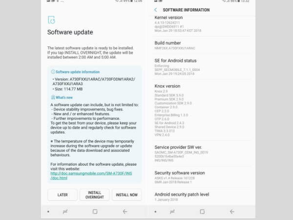 Samsung Galaxy A8+ (2018) new updates released