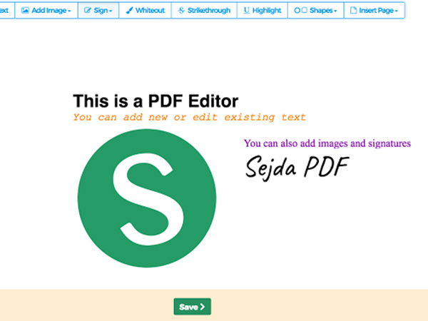 Sejda PDF Editor