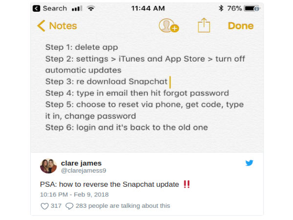 Here's how you downgrade to the older and better version of Snapchat