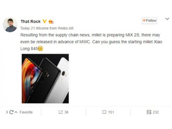 Xiaomi Mi Mix 2S official banner leaked: Shows stunning design and mor