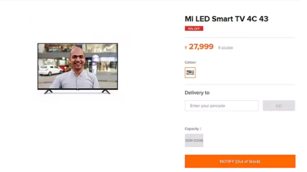 Xiaomi Mi TV 4C 43-inch to be priced at Rs. 27,999