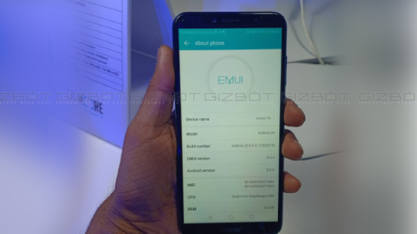 Disaply and design Honor 7A
