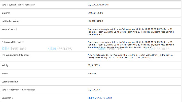 Upcoming Xiaomi phones leak: Mi 7 Lite, Redmi Note 6, Mi Mix 3s and mo