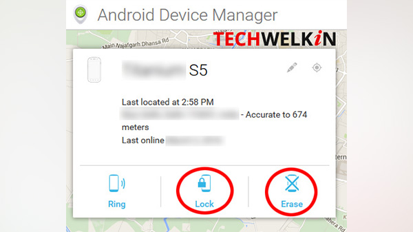 Ring, lock and erase data.