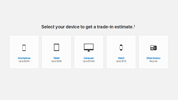 Trade in older Apple device to get a new device
