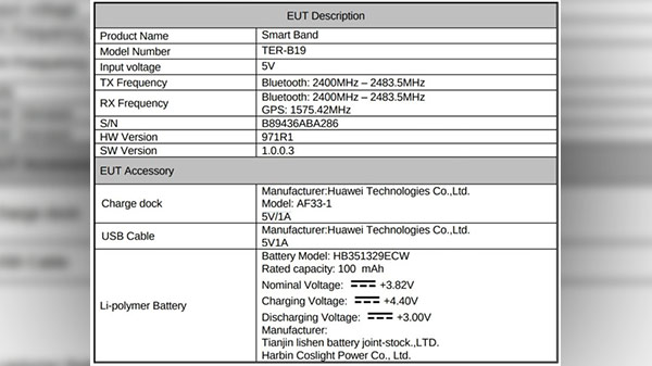 Huawei Band 3 spotted on FCC; key specifications revealed
