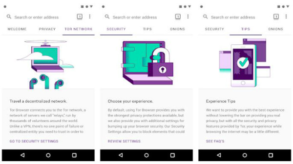 Unique features of the Tor Browser for Android