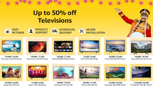 Amazon Great Indian Festival Sale: Avail up to 50% off on TVs Amazon Great Indian Festival Sale: Avail up to 50% off on TVs