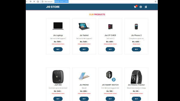 Jio products listed online