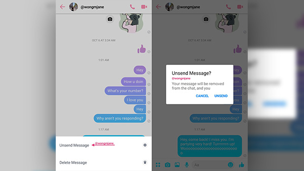 Facebook will soon add Unsend option to its Messenger app