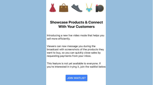 Facebook tests live video shopping in Messenger