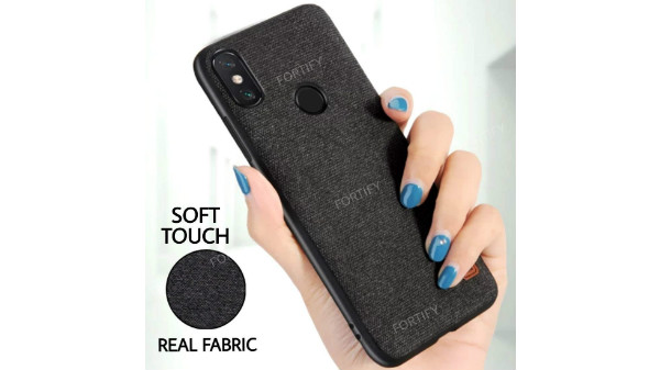 Fortify Premium Soft Fabric Hybrid Protective Back Cover Case for Xiaomi Redmi Note 6 Pro