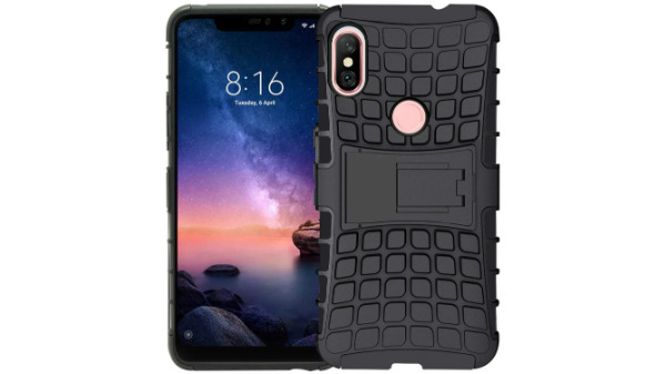 Jkobi Protective Rugged Hybrid Dual Armor Kick Stand Back Case Cover For Xiaomi Redmi Note 6 Pro