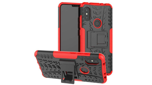 Johra Dual Layer Armor Kick Stand Shockproof Defender Hard Cover Case for Xiaomi Mi Redmi Note 6 Pro