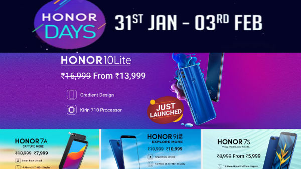 Flipkart Honor Days Sale: Get discounts offer on Honor smartphones