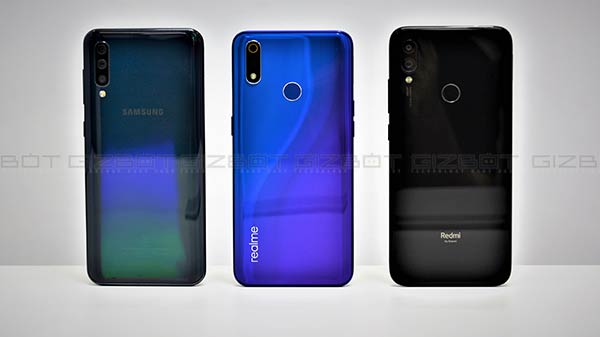 Design- Realme 3 Pro vs Redmi Note 7 Pro vs Galaxy A50
