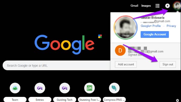 Sign out and back in again