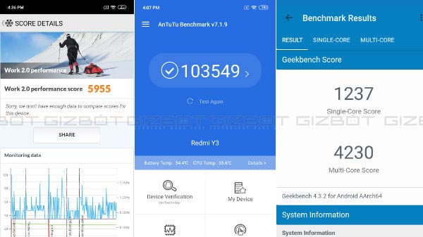 Hardware- Snapdragon 632 CPU with 3GB and 4GB RAM