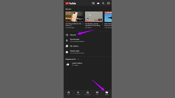Managing History from the Google Account