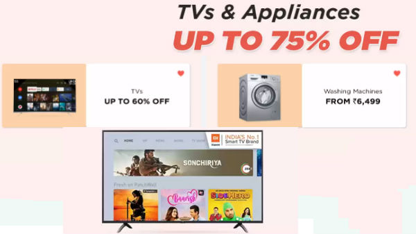 Upto 75% off on TVs and Appliances 