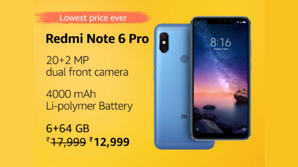 28% Off On Redmi Note 6 Pro