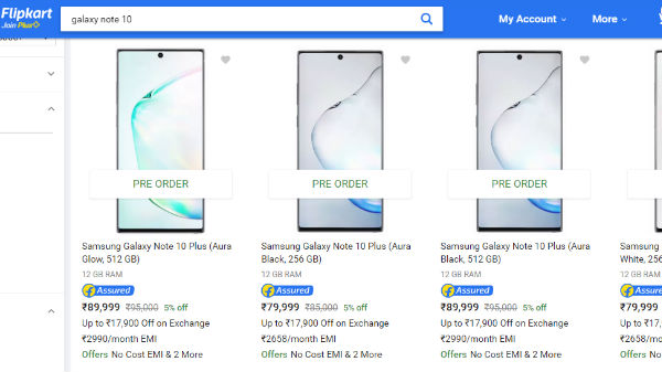 Samsung Galaxy Note 10 And Galaxy Note 10 Plus Pre-Order Started On Flipkart