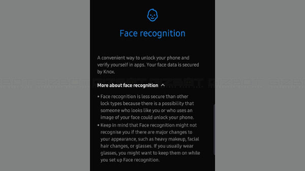Turn On The Face Recognition
