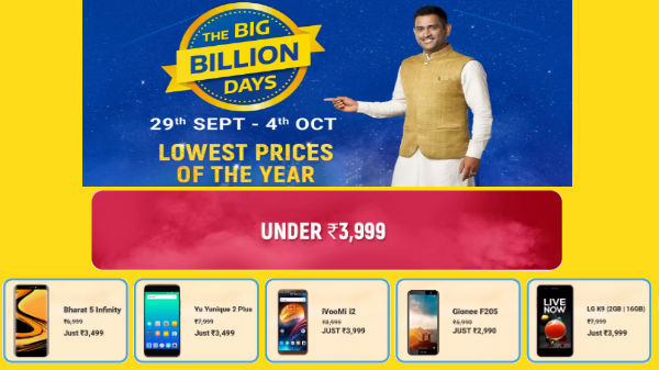 Flipkart Big Billion Day Sale Smartphones Under Rs 3,999