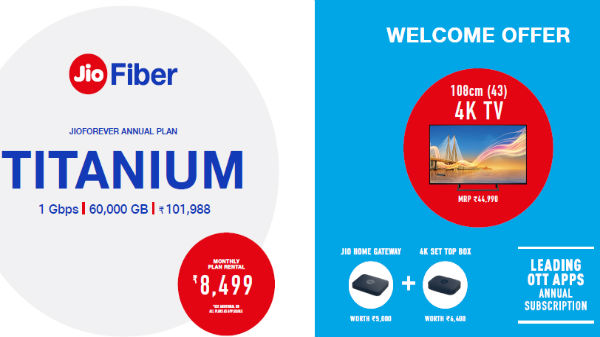 Jio Fiber Rs. 8,499 Titanium Plan