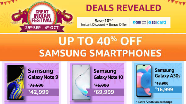 Amazon Great Indian Festival Sale on Samsung Smartphones