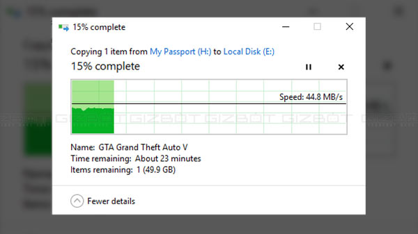 WD My Passport Go SSD transfer speed