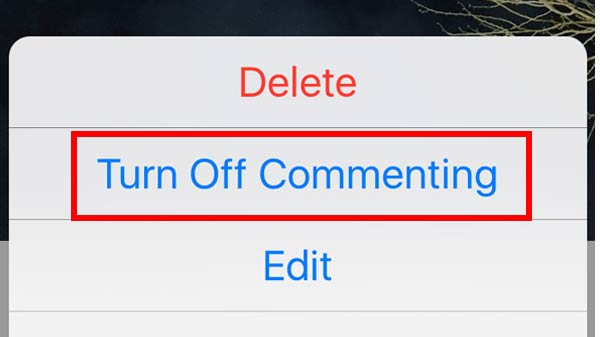 Turning off the comments on your posts: