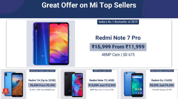 Flipkart Great Offers on Mi Xiaomi Smartphones