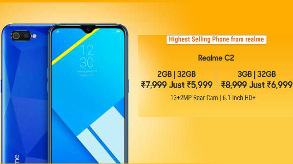 25% Off On Realme C2