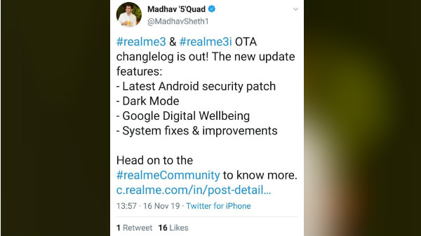 Realme India CEO Tweets Using An iPhone; Deletes Immediately