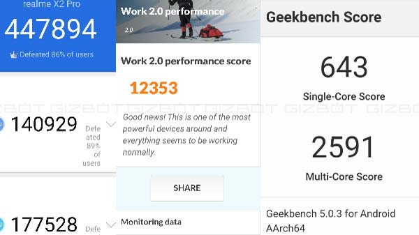 Benchmarks Tests Performance- Realme X2 Pro Vs OnePlus 7T Vs Asus ROG Phone II