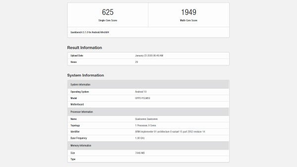 Oppo PCLM50 Appears On Geekbench Expected To Be Next-Gen Reno3 5G Oppo PCLM50 Appears On Geekbench Expected To Be Next-Gen Reno3 5G