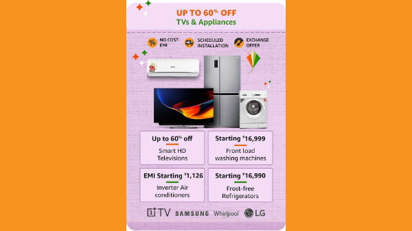 Up to 60% Off On TVs And Appliances